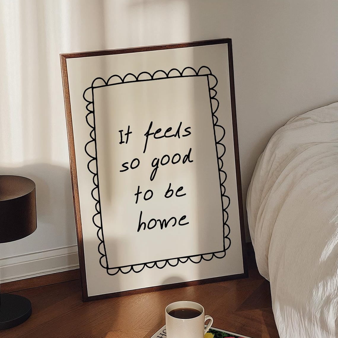 Room Deco Notes SEPT It Feels So Good To Be Home Print, Above Bed Wall Art, Home Quotes ...