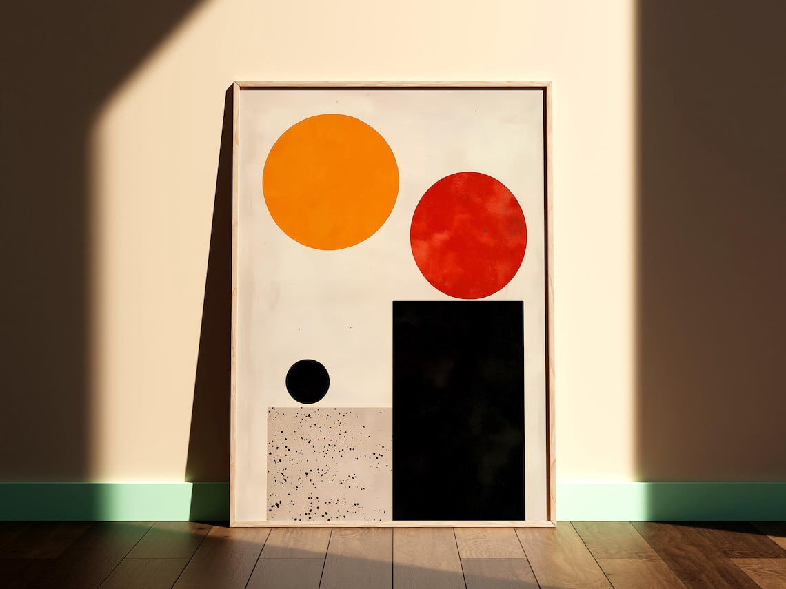 SEPT Geometric Bauhaus Wall Art Print, Mid Century Modern Abstract ...