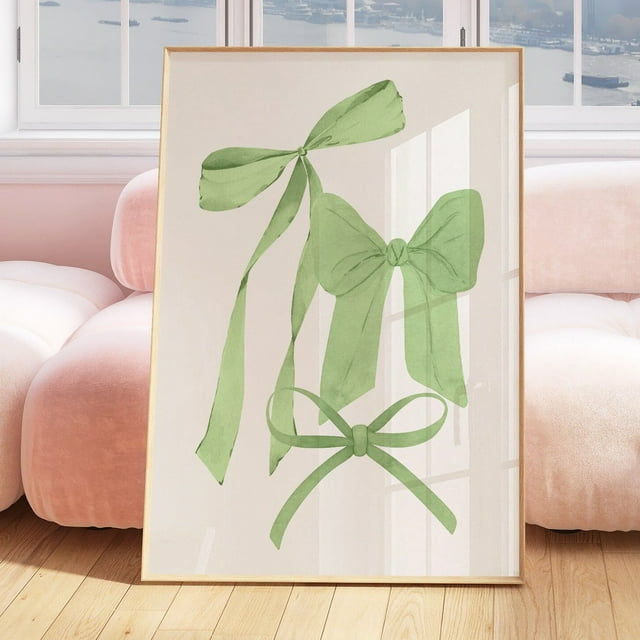SEPT Green Bow Wall Printable Art Coquette Room Decor Balletcore Wall
