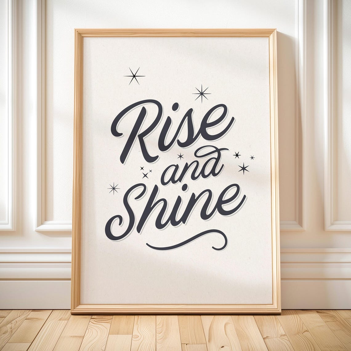 SEPT Inspirational Bedroom Wall Art Rise And Shine Print Positive Quote ...