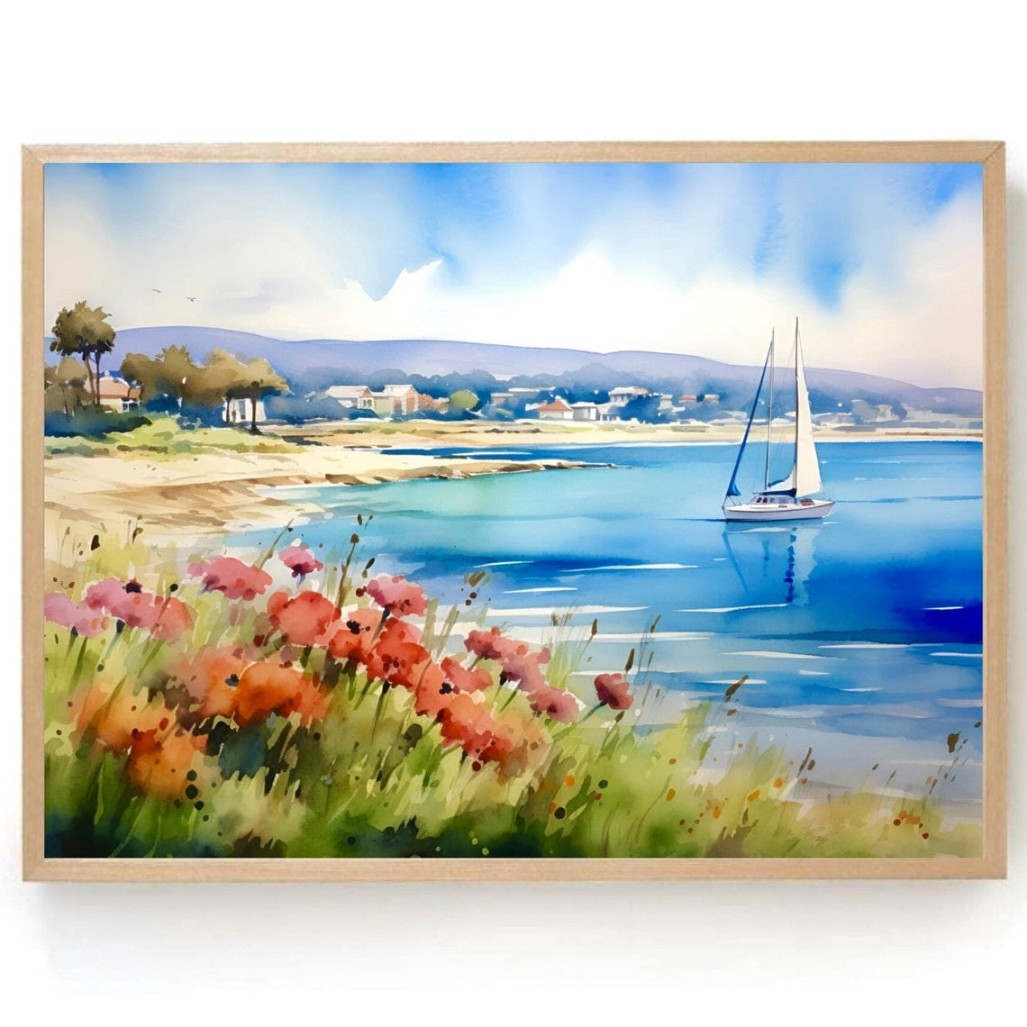 SEPT Pismo Beach Art Print California Coastline Wall Art Coastal ... - Coastal Watercolor Decor