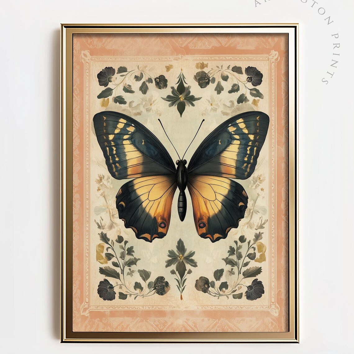 SEPT Vintage Butterfly Art Print, Printable Fairycore Boho Summer Print ...