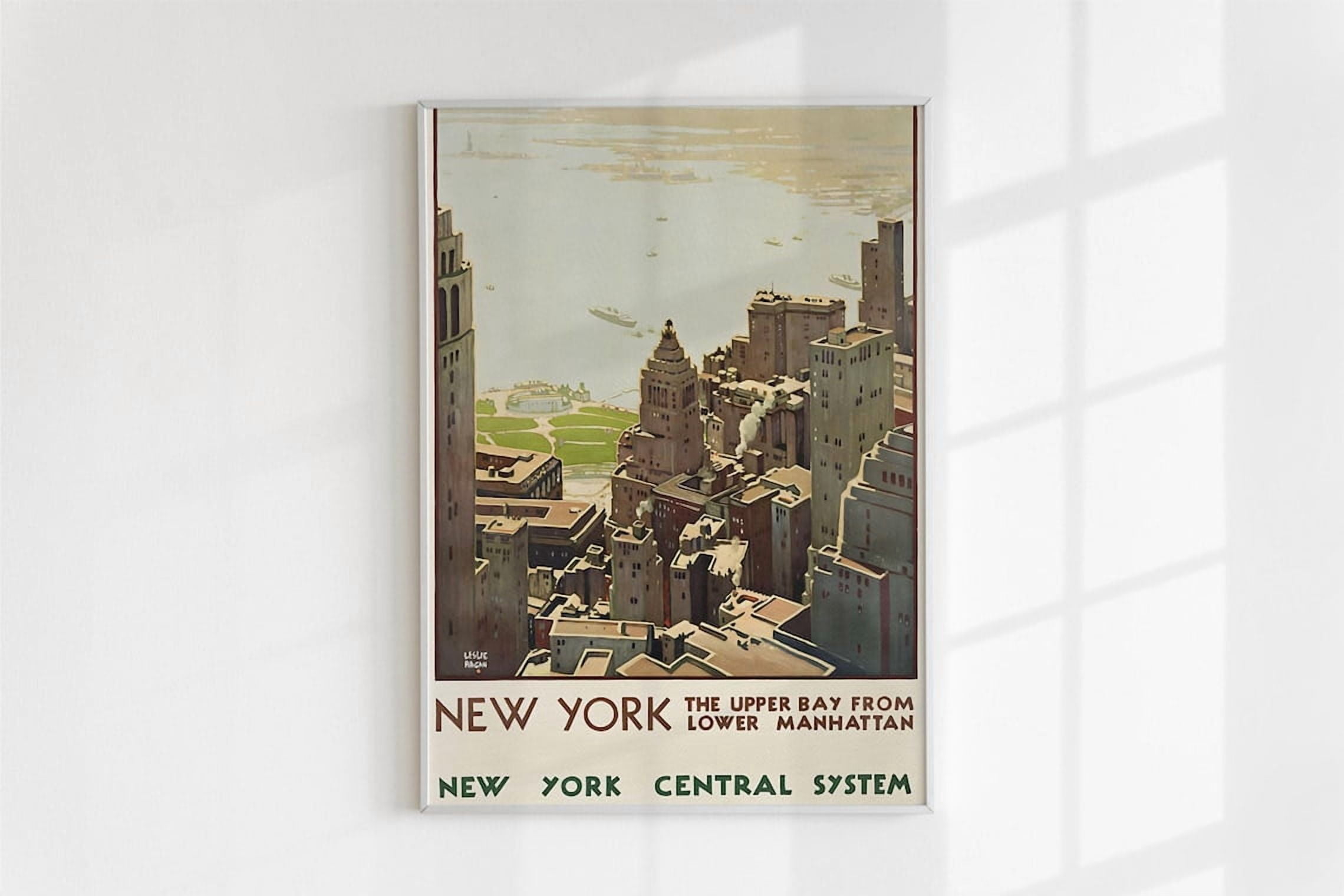 SEPT Vintage New York City Skyline Art Print Lower Manhattan View Retro ...