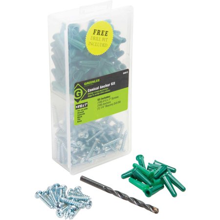 Plastic Conical Anchor Kit, #10 x 1 in