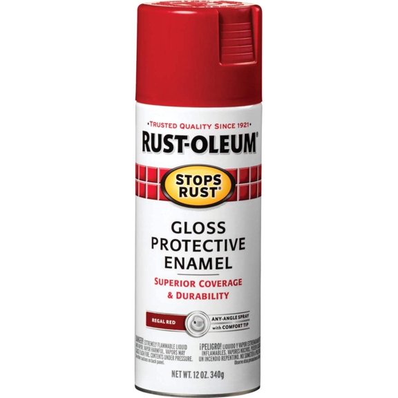 Rust-Oleum Stops Rust Protective Enamel Spray - Enamel Finish - 12 Oz, Red