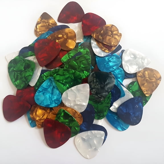 SEPTRIO 2026 New 100Pcs Guitar Picks Acoustic Electric Plectrums Celluloid Assorted Colors for Guitar Playing, Music Practice, Performance, Band Rehearsals, Acoustic and Electric Guitars.