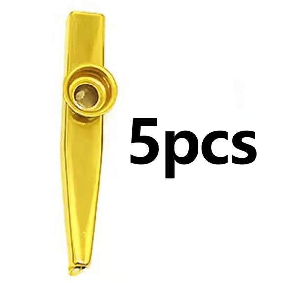 SEPTRIO 2026 New 5Pcs Kazoo for Kids Interesting Sound Effects Small and Portable Metal Kazoos Gold for Parties, Music Lessons, Family Gatherings, Outdoor Fun, Creative Play.