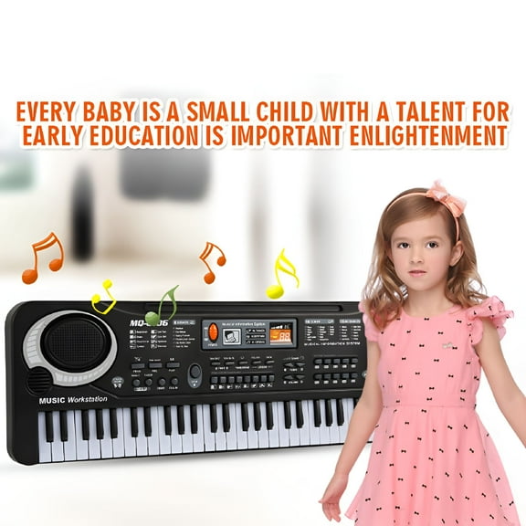 SEPTRIO 2026 New 61-Key Digital Electric Piano Keyboard Portable Multi-Functional Keyboard with Microphone for Music Practice,Home Use,Beginner Lessons,Sound Exploration,Entertainment