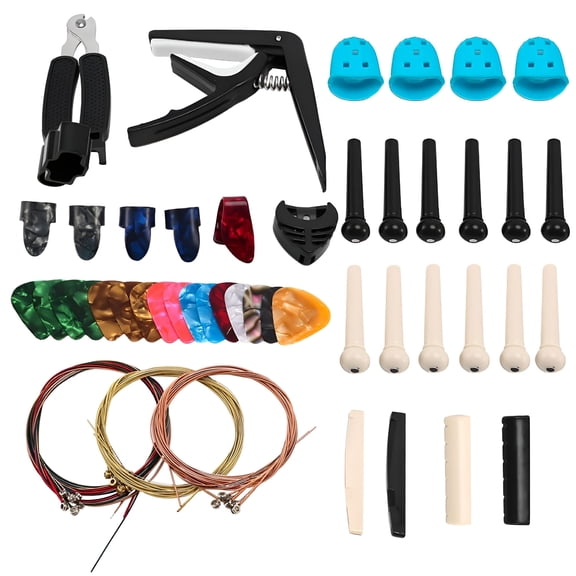 SEPTRIO 2026 New 62 Pcs Guitar Accessories Kit Acoustic Guitar Changing Tool for Guitar Players and Guitar Beginners for Home,Studio,Practice,Performance