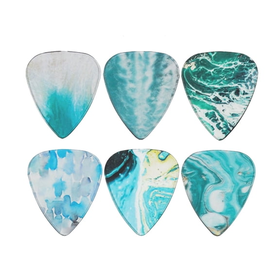 SEPTRIO 2026 New 6Pcs Guitar Picks,Colorful Transparent Picks Guitar Pick,Versatile and Playable Guitar Accessories,0.58Mm,Style1