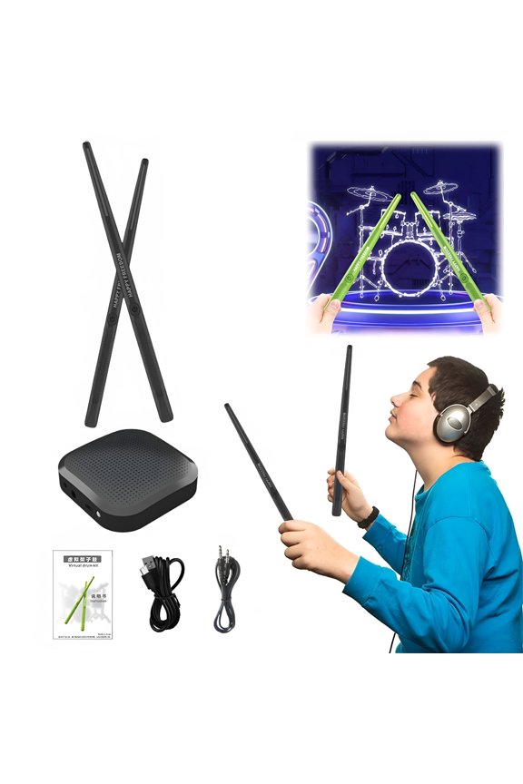 2026 New Electronic Drum Set Portable Drum Set 3D Motion Sensing Virtual Pocket Drum with 2 Drumsticks for Beginners Adults Kids for Home, Studio, Classroom