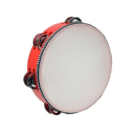 SEPTRIO 2026 New Tambourines,Wooden Tambourines Adults Drum Bell Double Rows,Hand Held Drum Bell Birch Metal Percussion,Percussion Musical Instrument Tambourine for Kids,Handheld Tambourine 8Inch Red