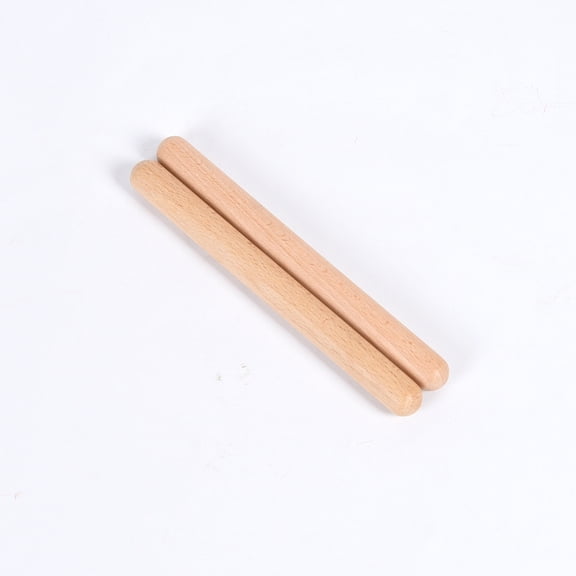SEPTRIO 4 Pcs Natural Hardwood Claves 2 Pairs 8 Inch Wooden Rhythm Sticks,Classical Percussion Instrument for Latin Music,Cajon,Djembe,Bongos,Congas,Rhythm Training,Includes Carry Bag