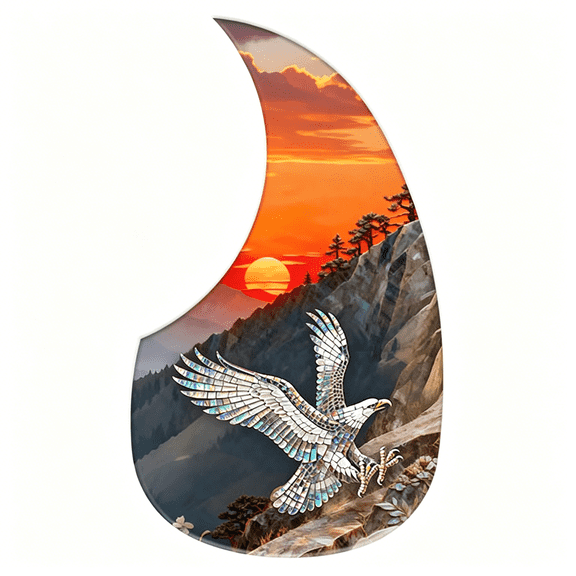 SEPTRIO Acoustic Guitar Pickguard Self-Adhesive Teardrop-Shaped Colorful-Patterned Guitar Pickguard Fit 40/41 Acoustic Guitar