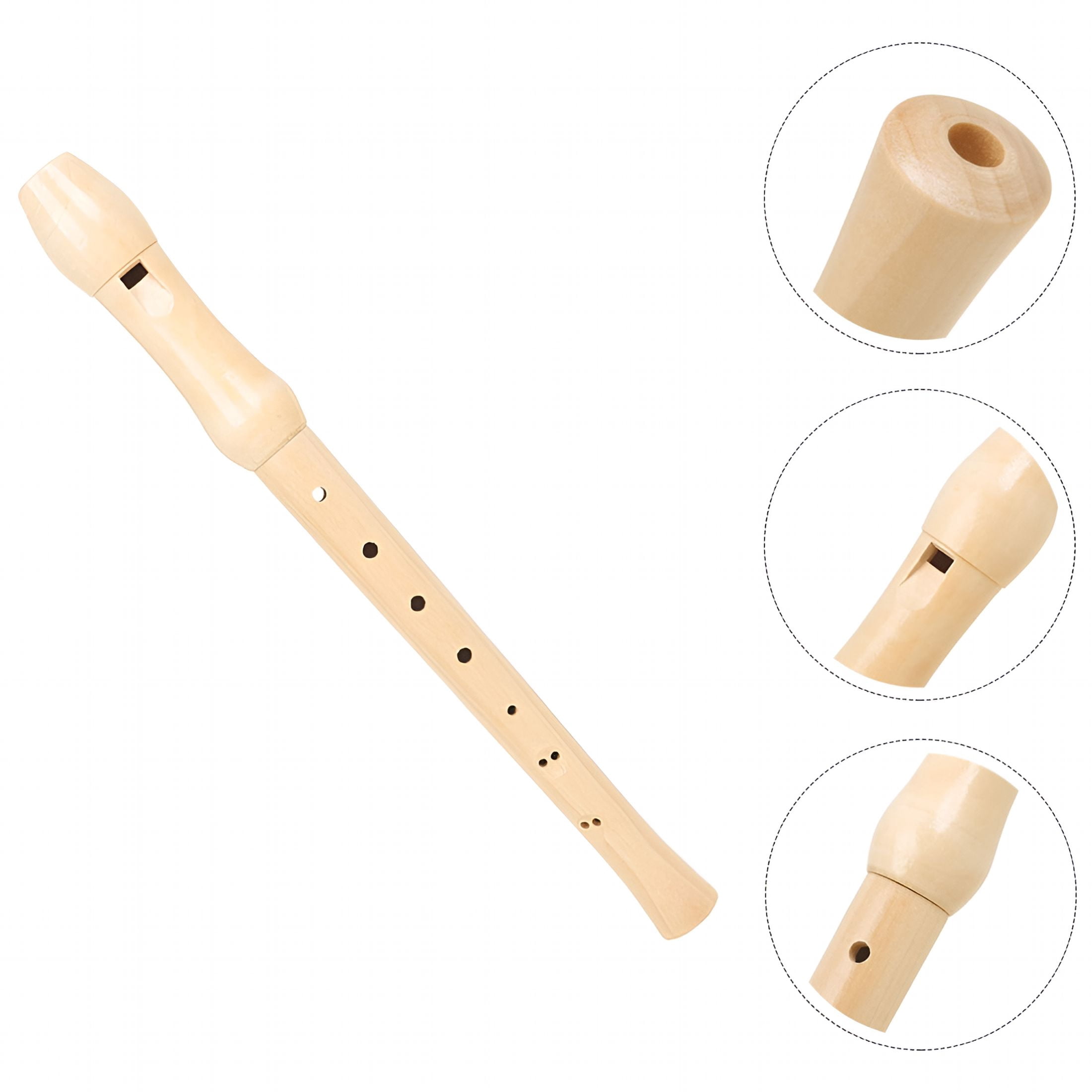 Beige Instrument SEPTRIO Beginner Beige Wood Recorder with Storage Bag 8-Hole Soprano ...