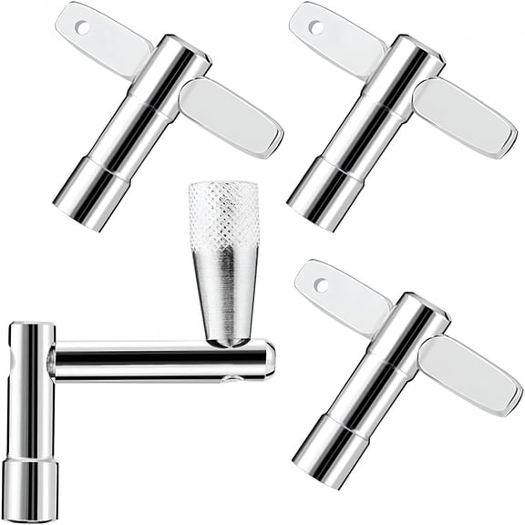 SEPTRIO Drum Keys 3-Pack Drum Tuning Key with Continuous Standard Motion Speed Key,Universal Drum Key Tuner (Chrome-Plated Steel)