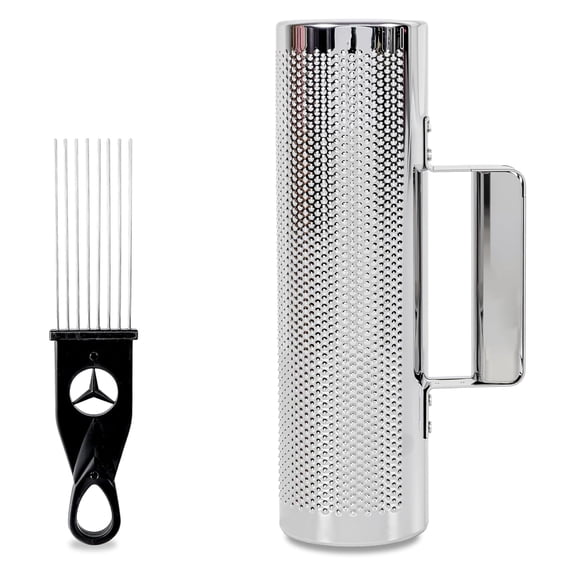 SEPTRIO Guiro Instrument Stainless Steel Guiro Professional Metal Shaker with Scraper, Band Accompaniment Sand Hammer Latin Musical Training Tool Percussion Instruments