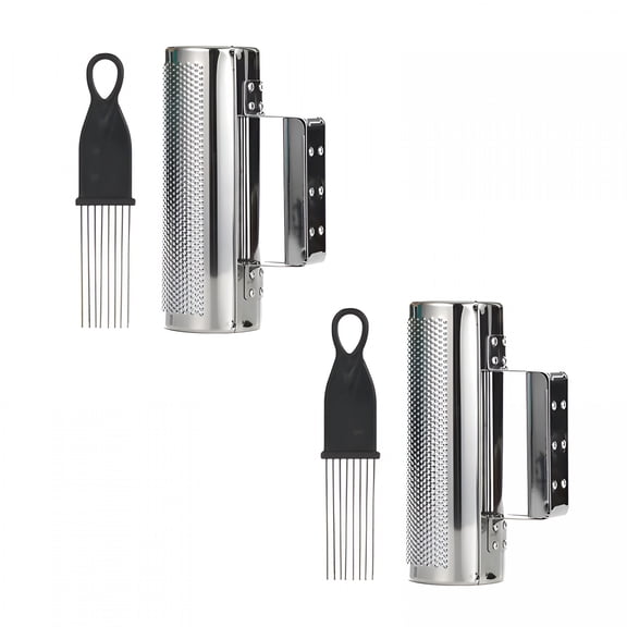SEPTRIO Guiro Instrument with Scraper Stainless Steel Musical Instruments Guiro Set 3"& 6"Latin Percussion Instrument Musical Training Tool