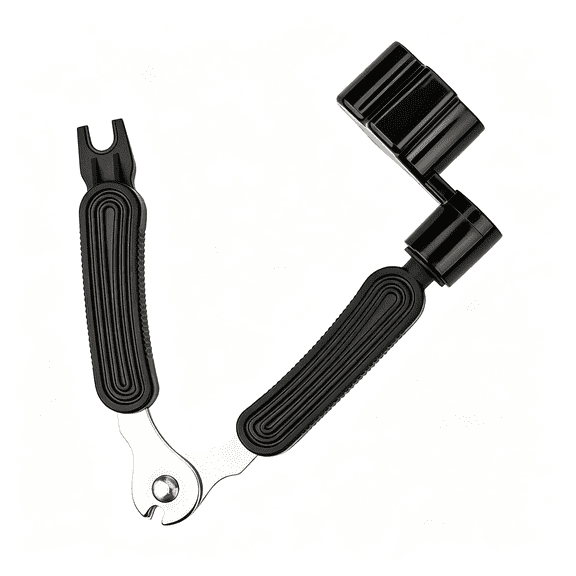 SEPTRIO Guitar String Winder,Guitar String Winder Tool,Guitar Bridge Pin Puller and Cutter,3 in 1 Multifunctional Guitar String Peg Tuner Winder for Acoustic Electric Guitar(Black)