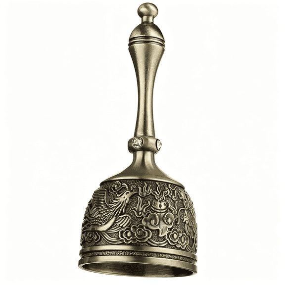 SEPTRIO Hand Bell Brass Dinner Call Bells Loud Service Ringing Bell for Meditation, Seniors, Bedside, Musical Teaching, Classroom