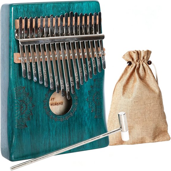 SEPTRIO Kalimba Thumb Piano 17 Keys, Portable Mbira Finger Piano Gifts for Adults Music Instrument Thumb Pianos - 17 Keys Thumb Piano Green