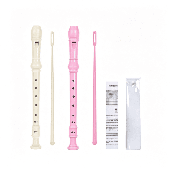 SEPTRIO Recorder Instrument for Kids Beginners,2 Pack 8-Hole Soprano Recorders,German Fingering C Key Descant Music Flute with Cleaning Rods and Bags,Ideal for Kids Students and School Band