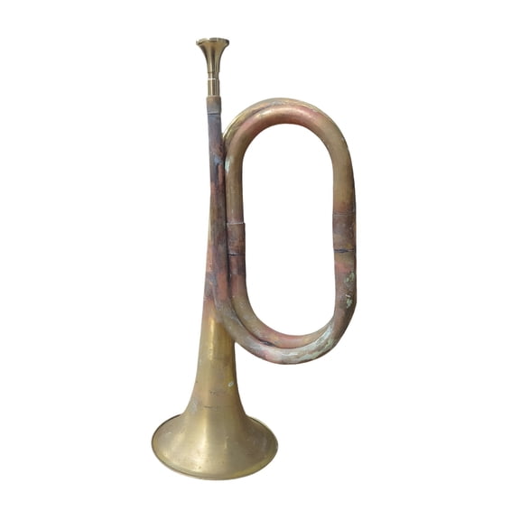 SEPTRIO Solid Copper Brass Bugle, Retro Cavalry Trumpet for Band Beginners, Antique Marching Instrument for Orchestra, Music Lessons, Performances, Camping, Adult Gift