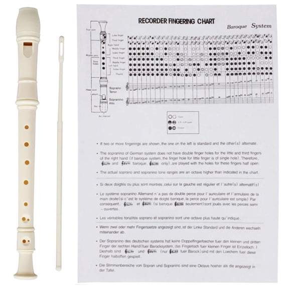 SEPTRIO Treble Flute 8 Hole Soprano Recorder Clarinet with Rod Professional Woodwind Instruments for Students