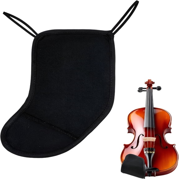 SEPTRIO Violin Chin Rest Pad 1/2 1/4 Violin Shoulder Rest Violins Accessories Cotton Cover Protector for Violins Black