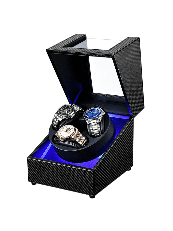 Watch Winder for Automatic Watches,Automatic Watch Winder with Led Light,Rotating Watch Case with Japanese Quiet Motor,4 Rotation Modes,Usb Type C Watch Winders for Automatic Watches