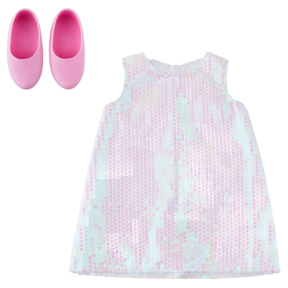 My Life As White Sequin Dress Fashion Set for 18-inch Dolls, 2 Pieces