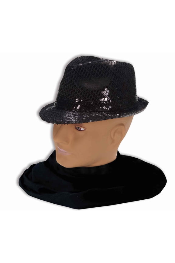 SEQUIN FEDORA-BLACK