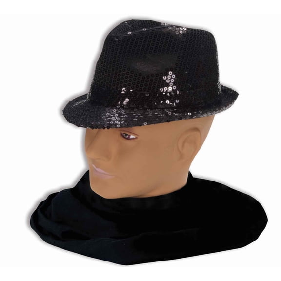 SEQUIN FEDORA-BLACK