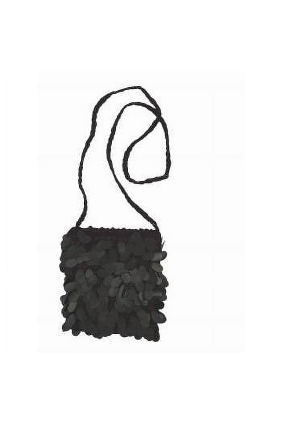 SEQUIN FLAPPER BAG-BLACK