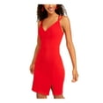 thumbnail image 1 of SEQUIN HEARTS Womens Red Spaghetti Strap V Neck Above The Knee Body Con Dress 11, 1 of 1