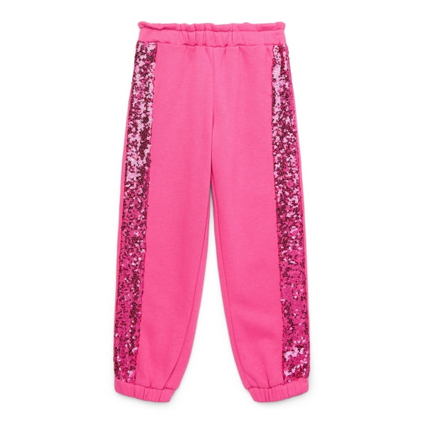 Pink sequin joggers deals