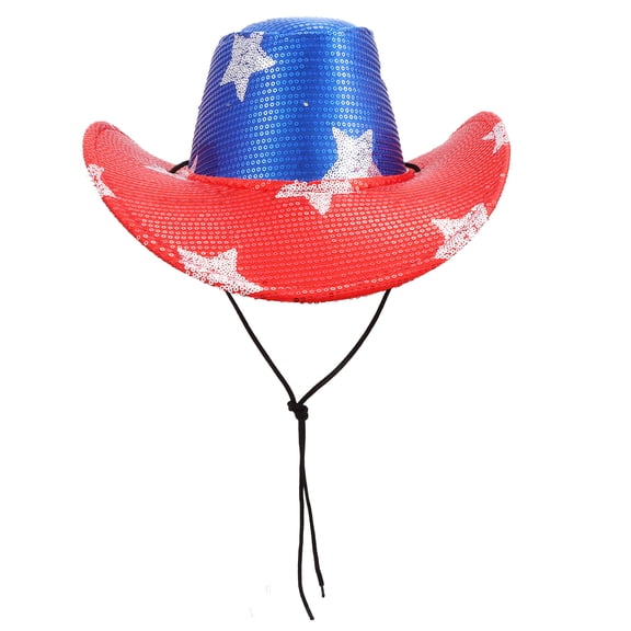 Light-Up Sequin Cowboy Hat, Red/White/Blue, One Size, Patriotic by Way To Celebrate