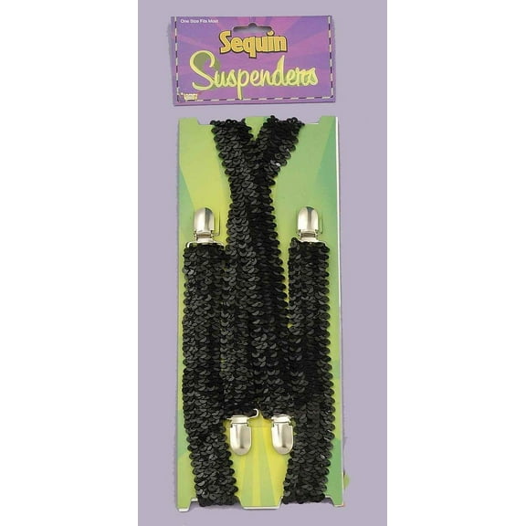 SEQUIN SUSPENDERS-BLACK