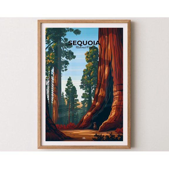 SEQUOIA NATIONAL PARK Poster, Sequoia Travel Poster, Sequoia Art Print, Sequoia Wall Art, National Park Poster, Gift for travelers, 12x18 UNFRAMED