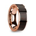 thumbnail image 1 of SERAPHIM Men’s Polished 14k Rose Gold with Ebony Wood Inlay Wedding Ring - 8mm, 1 of 1