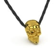 thumbnail image 1 of SERASAR Men's Original Leather Necklace "Skull" with Stainless steel Pendant and Magnetic Closure, Gold 60cm, incliding Gift box, 1 of 8
