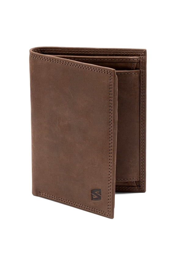 | Leather Wallet Men [Vintage] With RFID Protection | Brown | Real Leather | 12 Card Slots | Including Gift Box | Great Gift Idea | Purse Men | Leather Wallet