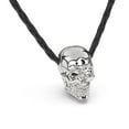 thumbnail image 1 of SERASAR Men's Original Leather Necklace "Skull" with Stainless steel Pendant and Magnetic Closure, Silver 50cm, incliding Gift box, 1 of 8