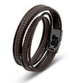 thumbnail image 1 of SERASAR Men's Premium Leather Bracelet "Wrap" Brown 40cm, including gift box, 1 of 3