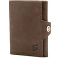 thumbnail image 1 of SERASAR | Mens Leather Wallet [Genius] with RFID Protection | Brown | Real Leather | Note and Coin Compartment | Including Gift Box | Great Gift Idea | Purse Men | Leather Notecase, 1 of 9