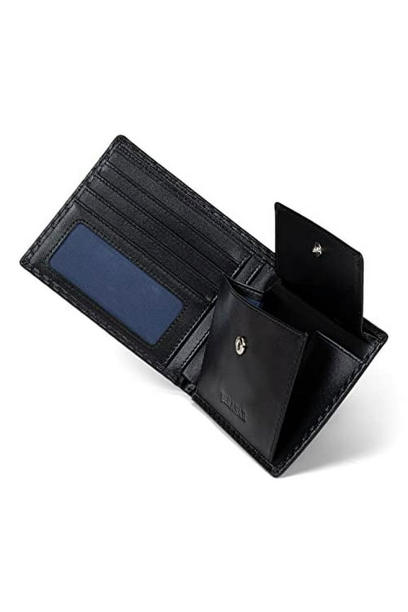 | Premium Genuine Leather Wallet for Men in Carbon Optic Black | 9 Card Slots | RFID Protection | With Gift Box