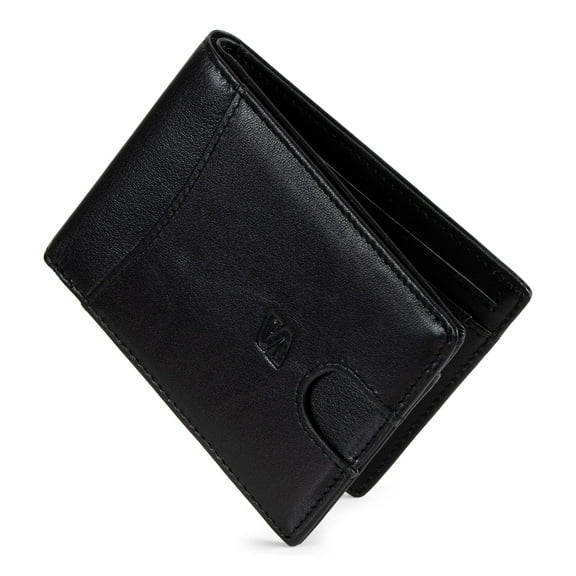 SERASAR Premium Men's Genuine Leather Card Wallet in Black | 11 Card Slots | RFID Protection | Optional Coin Compartment | Includes Gift Box | Great Gift Idea