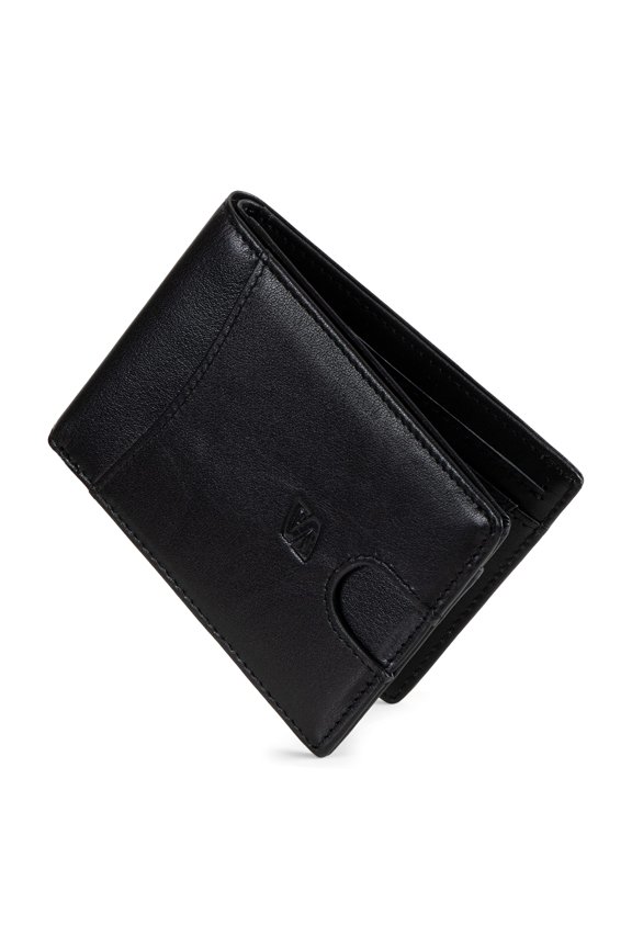 Premium Men's Genuine Leather Card Wallet in Black | 11 Card Slots | RFID Protection | Optional Coin Compartment | Includes Gift Box | Great Gift Idea