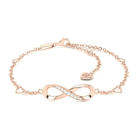 SERASAR - Tobillera de oro rosa de 18 quilates para mujer, joyerÃa de plata de ley 925, tobillera para mujer, idea de regalo para mujer, dÃa de San ValentÃn, aniversario, cumpleaños, regalos