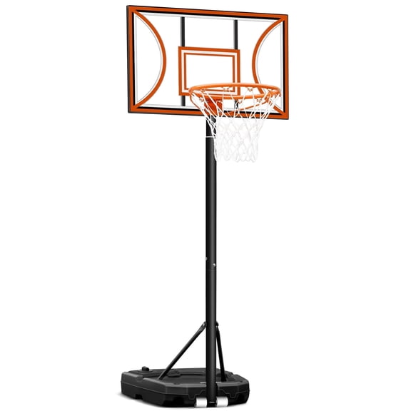 SERAY Adjustable Basketball Hoop for Kids, Teens & Adults, 3-9 feet Height, Portable Basketball Goal with 32 inch Backboard & 2 Wheels for Indoor & Outdoor Use